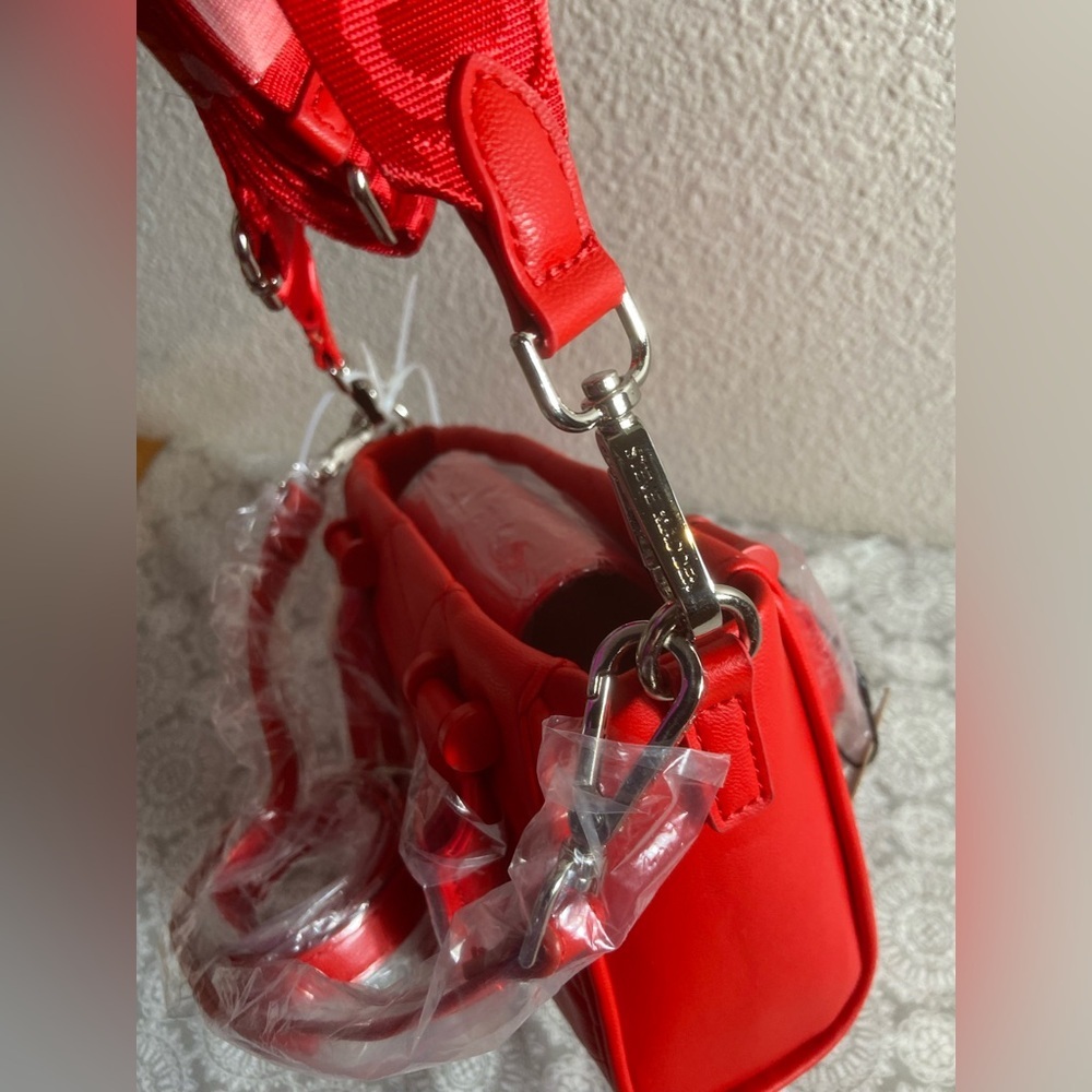 Steve Madden~NWT~Candy Apple Red~Quilted~Faux Leather~Satchel/Crossbody Set - Picture 8 of 13